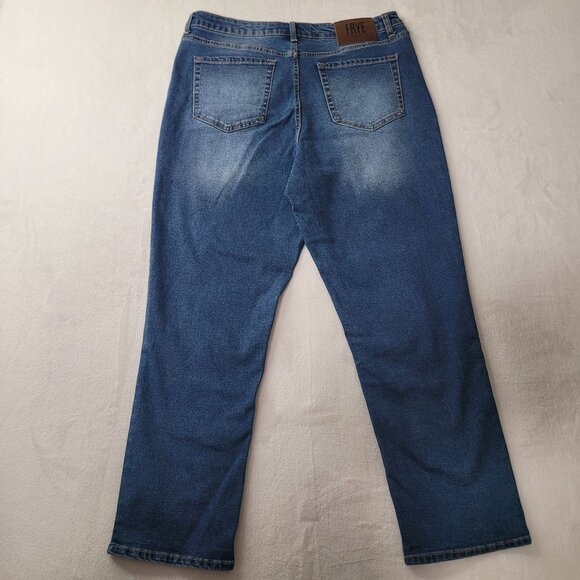 Frye Women's Straight Leg Blue Denim Jeans Size 12/31 - Picture 2 of 13